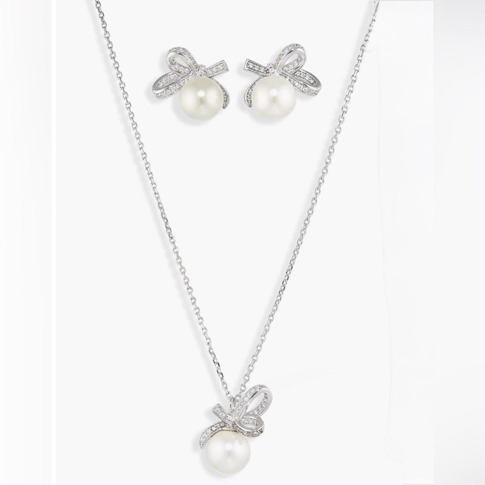 KATE SPADE ♠️ New York 🩶ALL TIED UP🩶 NECKLACE AND STUD EARRINGS SET🌟NWT🌟